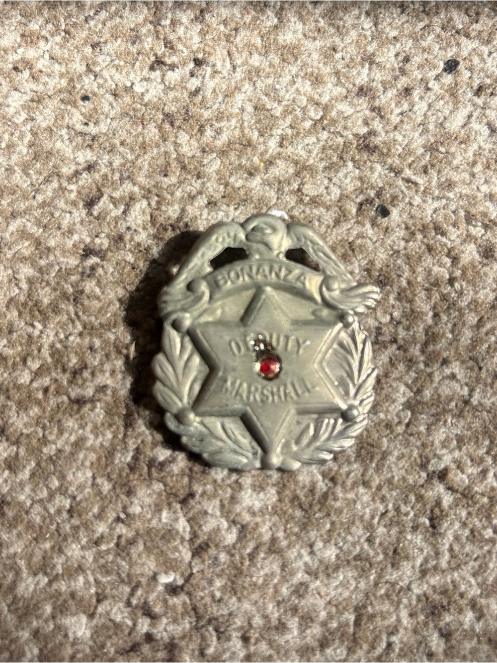 Vintage Bonanza Deputy Marshal Toy Badge 1960s Tin Pin Western Halloween Prop